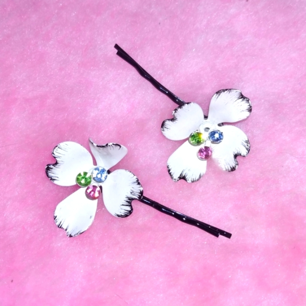 White Enamel Hairpins